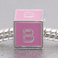 Pink letter B - fits European bead bracelets - Click Image to Close
